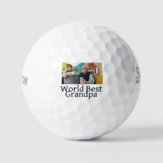 World best Grandpa add name text sports text simpl Golf Balls