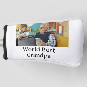 World best Grandpa add name text sports text simpl Golf Head Cover