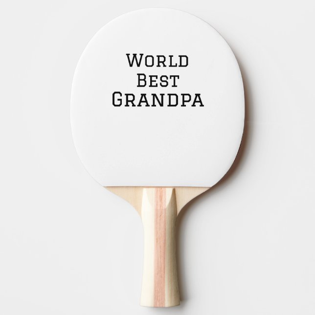 World best Grandpa add name text sports text simpl Ping Pong Paddle (Front)