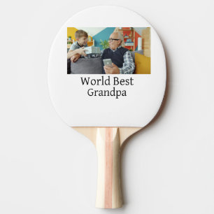 World best Grandpa add name text sports text simpl Ping Pong Paddle