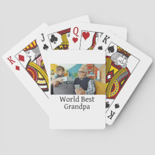 World best Grandpa add name text sports text simpl Playing Cards