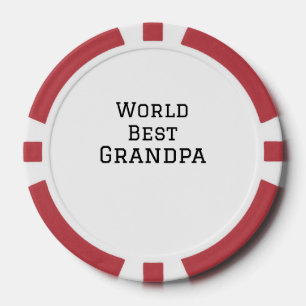 World best Grandpa add name text sports text simpl Poker Chips