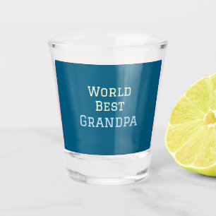 World best Grandpa add name text sports text simpl Shot Glass