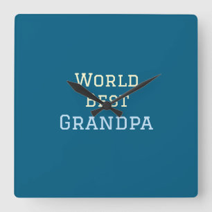 World best Grandpa add name text sports text simpl Square Wall Clock