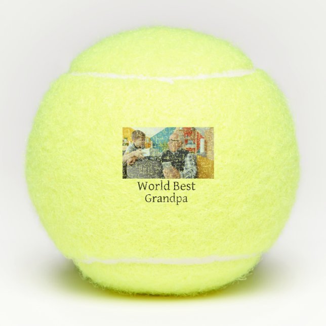 World best Grandpa add name text sports text simpl Tennis Balls (Front)