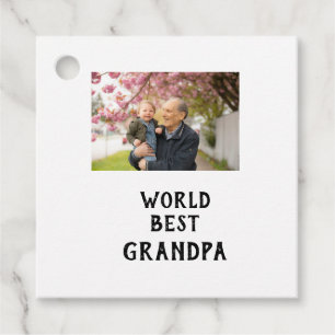 World best Grandpa photo name father's day grandpa Favour Tags