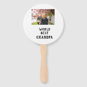 World best Grandpa photo name father's day grandpa Hand Fan