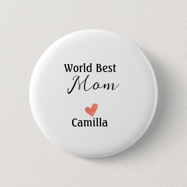 World best mom happy mother's day grandma namheart 6 cm round badge (Front)