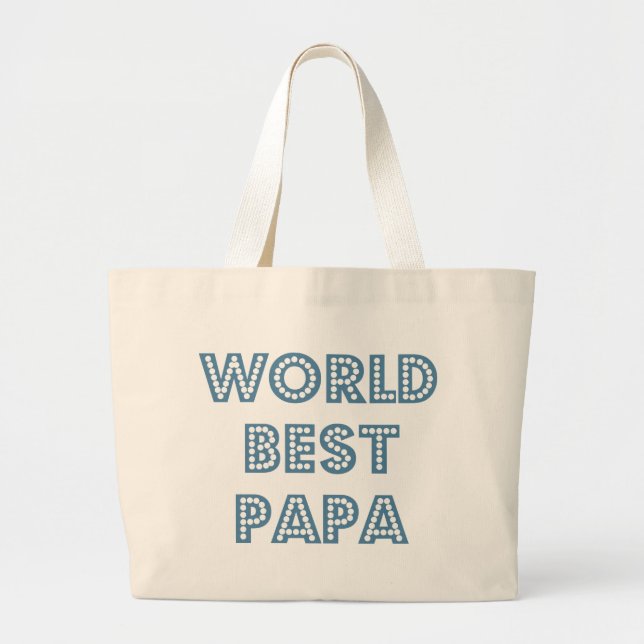 World Best Papa Large Tote Bag (Front)