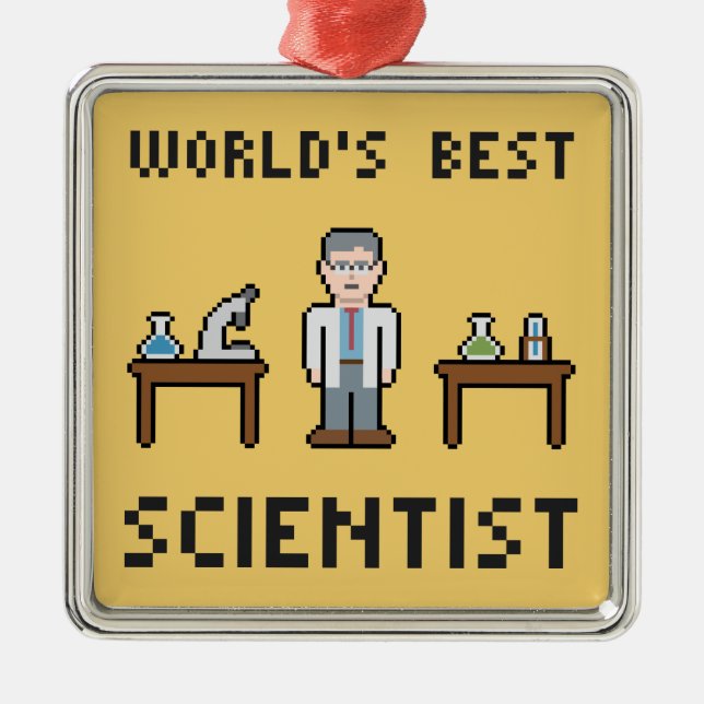 World Best Scientist Metal Tree Decoration (Front)