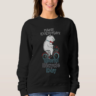 World Bicycle Day Polar Bear Riding Bike Biking Sweatshirt