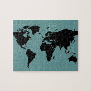 world black graphic map jigsaw puzzle