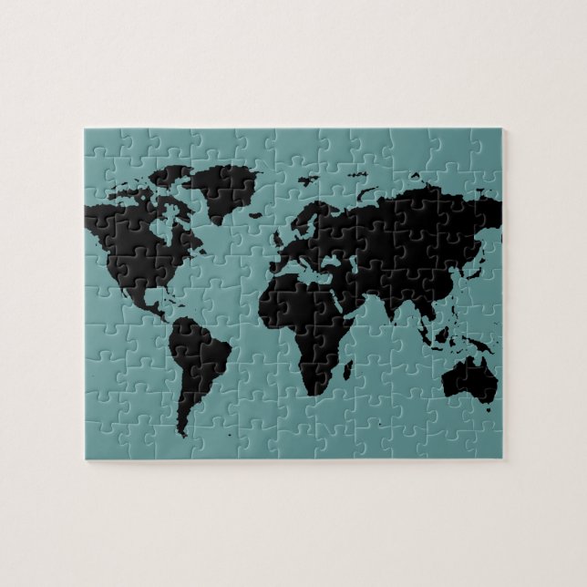world black graphic map jigsaw puzzle (Horizontal)