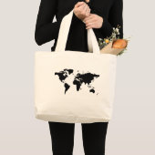 world black graphic map large tote bag (Front (Product))