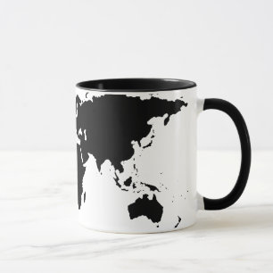 world black graphic map mug