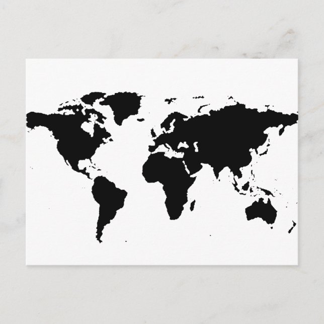 World black graphic map postcard (Front)