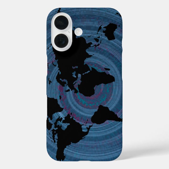 World black  map Case-Mate iPhone case (Back)
