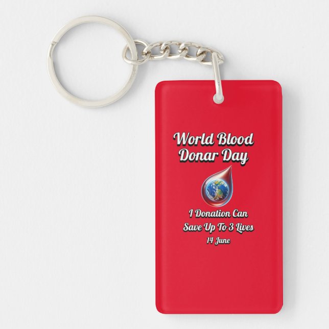 World Blood Donor Day. 14 June Key Ring (Front)