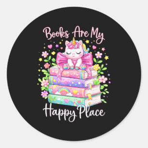 World book day 2026 costume - books are happy classic round sticker