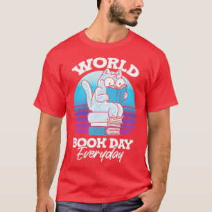World Book Day Everyday Chubby Cat Reader World T-Shirt