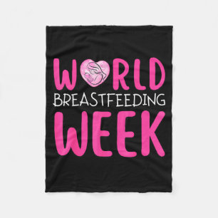 World breastfeeding week awareness month mum fleece blanket