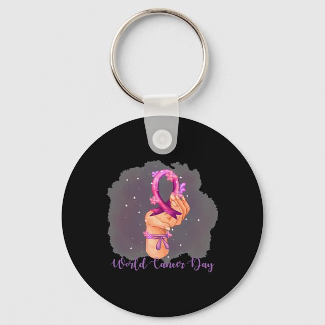 World Cancer Day 4th February 3 Key Ring (Front)