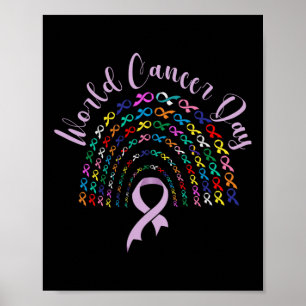 World Cancer Day Awareness Saying Kid Man Woman Poster