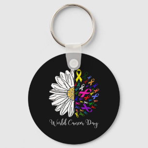 World Cancer Day Cancer Month Support Cancer Aware Key Ring