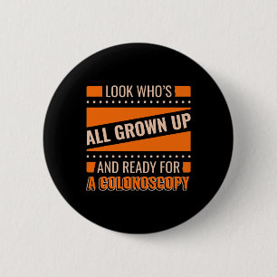 World Cancer Day Colonoscopy Hospital Design 6 Cm Round Badge