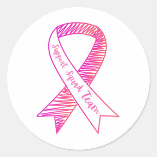World Cancer Day Support Squad Team Breast Cancer Classic Round Sticker