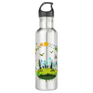 World Car Free Day: City and Nature 710 Ml Water Bottle