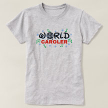 World Caroler with Green Music Notes and Blue Snow