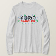 World Caroler with Green Music Notes and Blue Snow