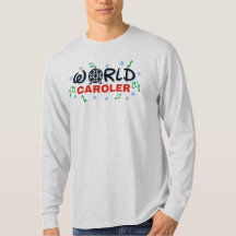World Caroler with Green Music Notes and Blue Snow