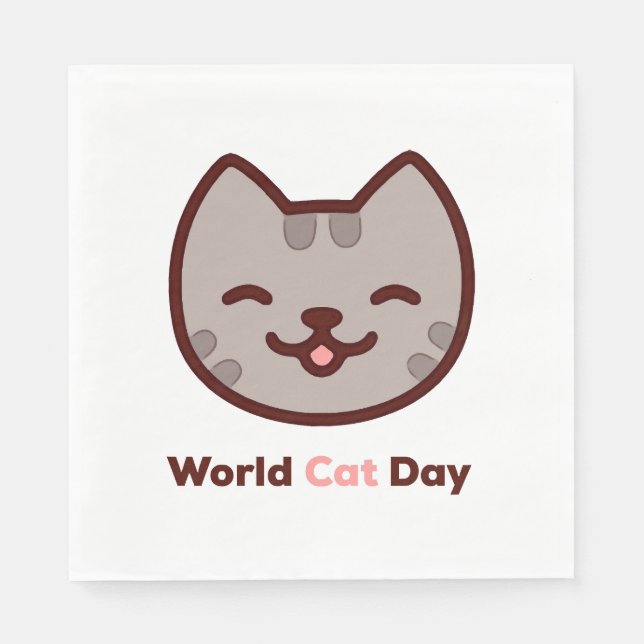 World Cat Day Napkin (Front)