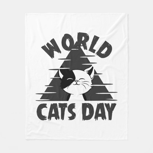 World Cats Day Fleece Blanket (Front)