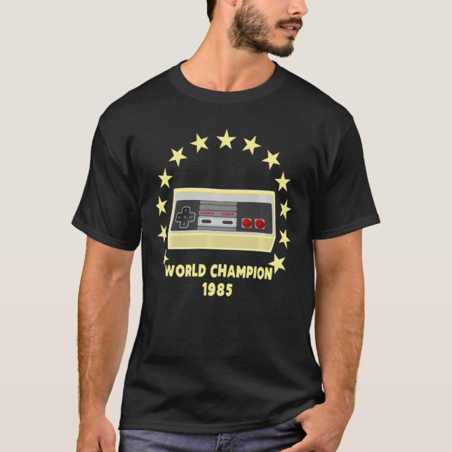 World Champion 1985 Retro Gaming Controller T-Shirt (Front)