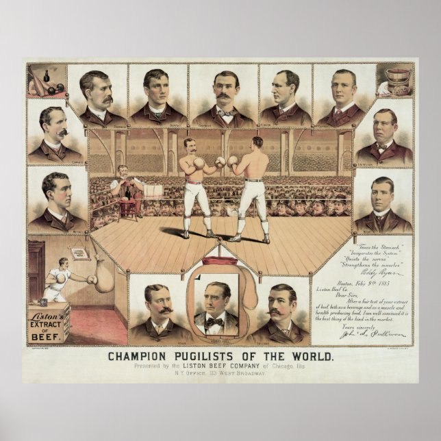 WORLD CHAMPION BOXERS 1885 POSTER (Front)
