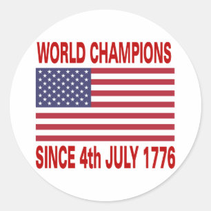 World champions since 1776 classic round sticker