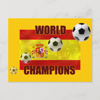 World Champions Spain flag soccer ball 2010 Postcard