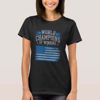 World Champions Winning USA American Flag Bold Spo T-Shirt