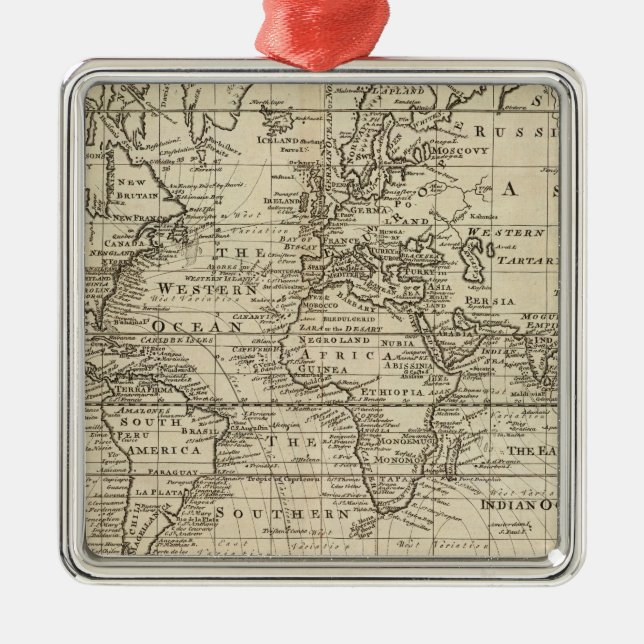 World Chart Metal Tree Decoration (Front)