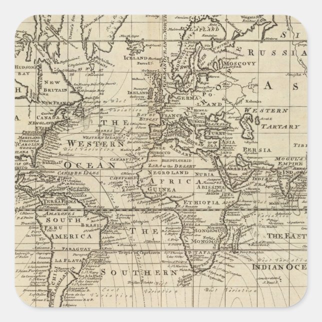 World Chart Square Sticker (Front)