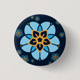 World Childless Week badge multi flower (navy)