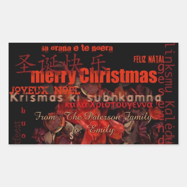 World Christmas Feliz Navidad Personalised Sticker (Front)