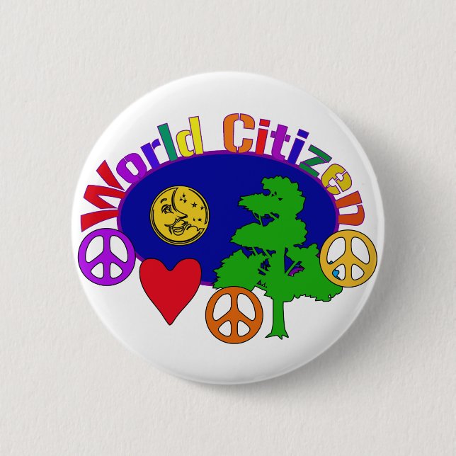 World Citizen 6 Cm Round Badge (Front)