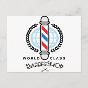 World Class Barber Shop Postcard