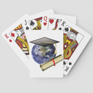 World Class Graduation - Cap and Golden Diploma Playing Cards
