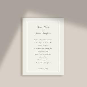 World Classic Elegant Frame Ecru Formal Wedding Invitation