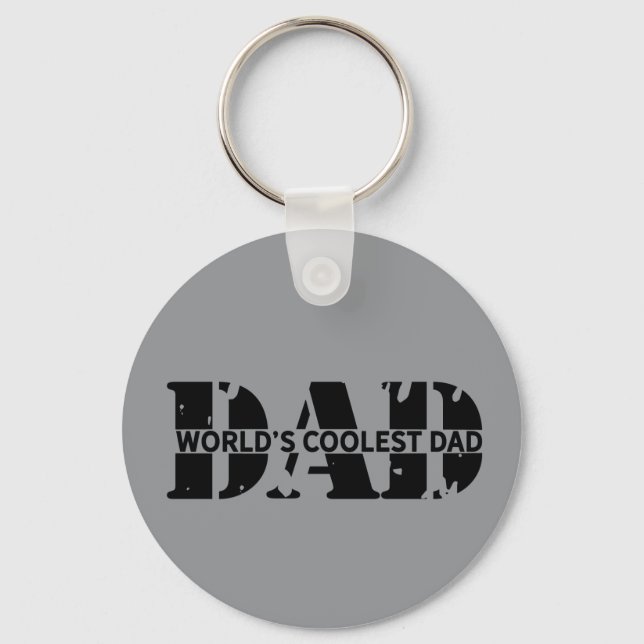 World Coolest Dad Gray Key Ring (Front)